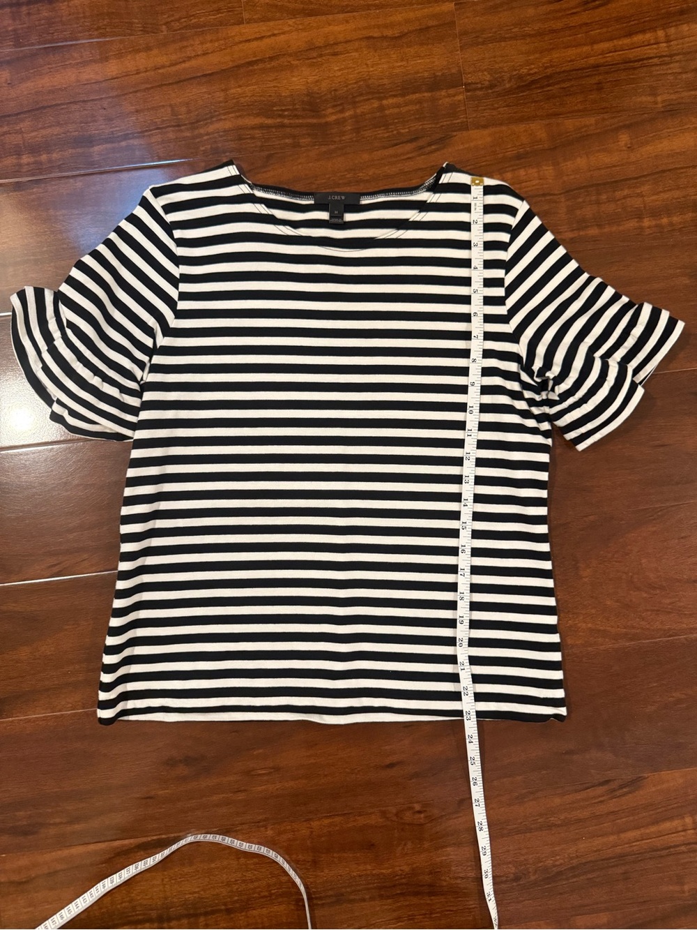 J Crew knit top ruffle sleeves
